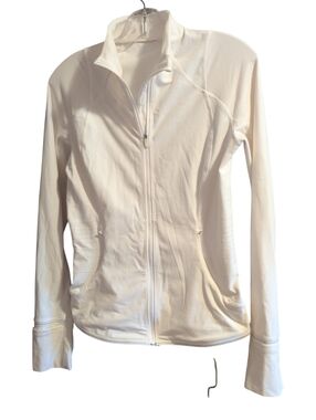 Lululemon Define Jacket White Size 6 Full Zip Thumbholes Athletic Yoga